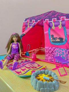 Barbie tent camping best sale set