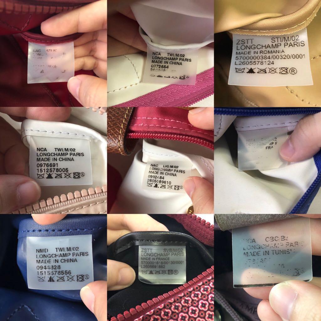 Authentic longchamp top tag