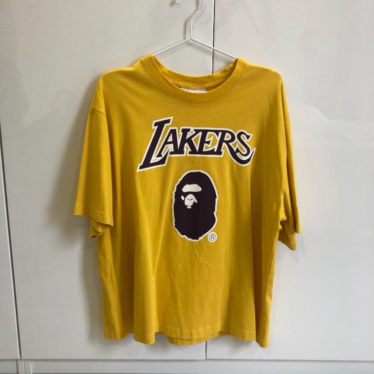 Bape x mitchell & ness lakers tee on sale