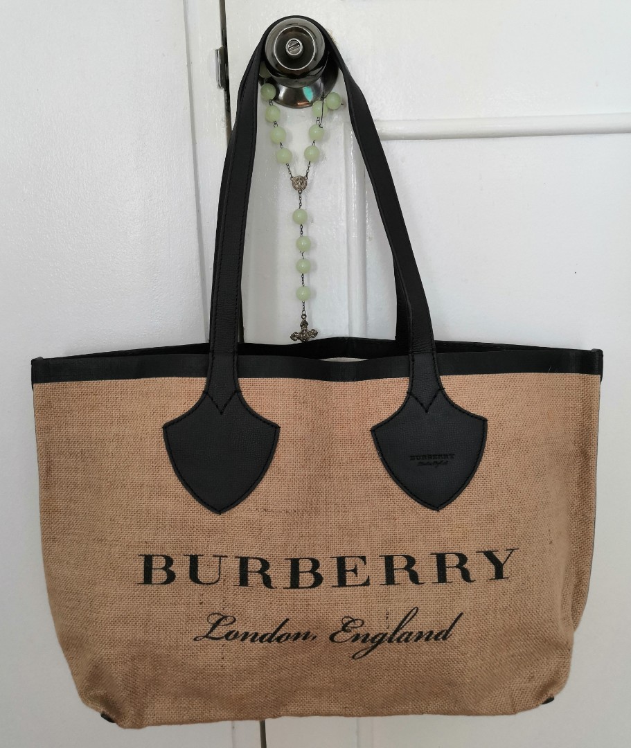 Burberry Jute Logo Printed Women s Fashion Bags Wallets Shoulder Bags on Carousell