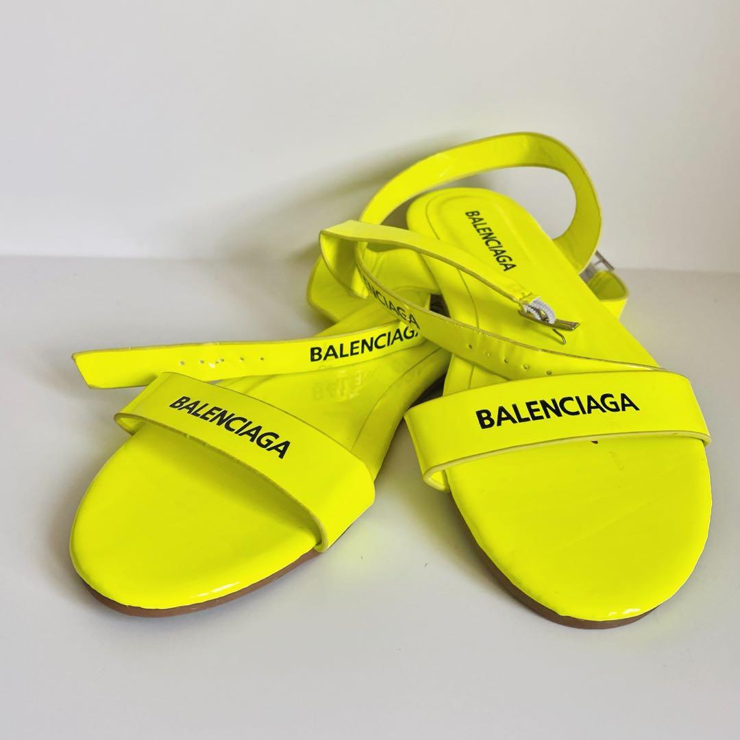 Boohoo Balenciaga Custom Made Neon Strappy Sandals Size 9
