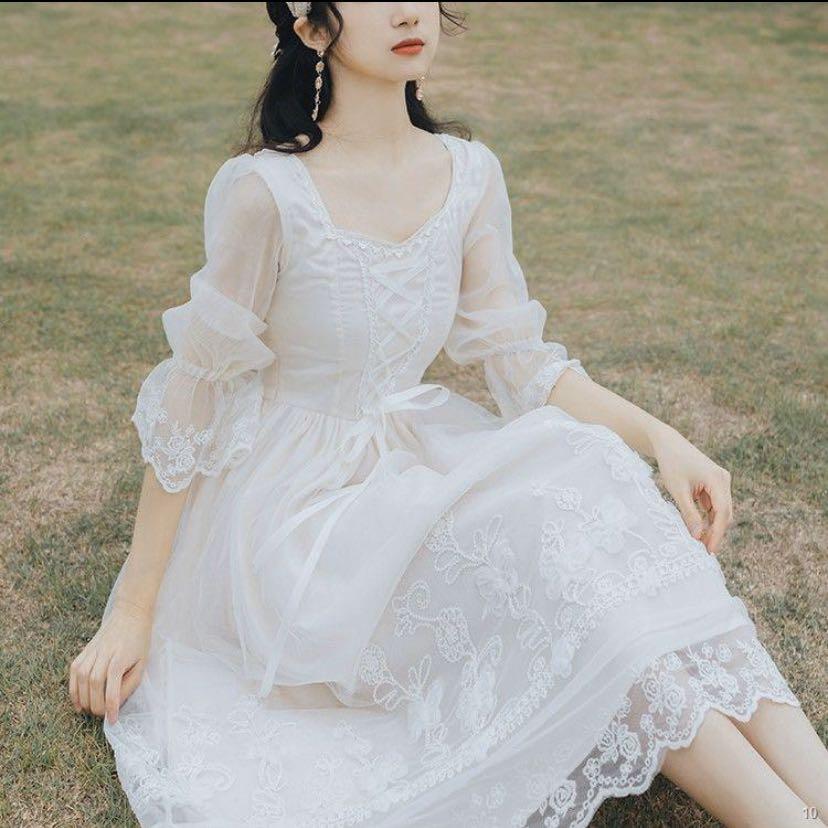 Cottagecore vintage lace dress, Women