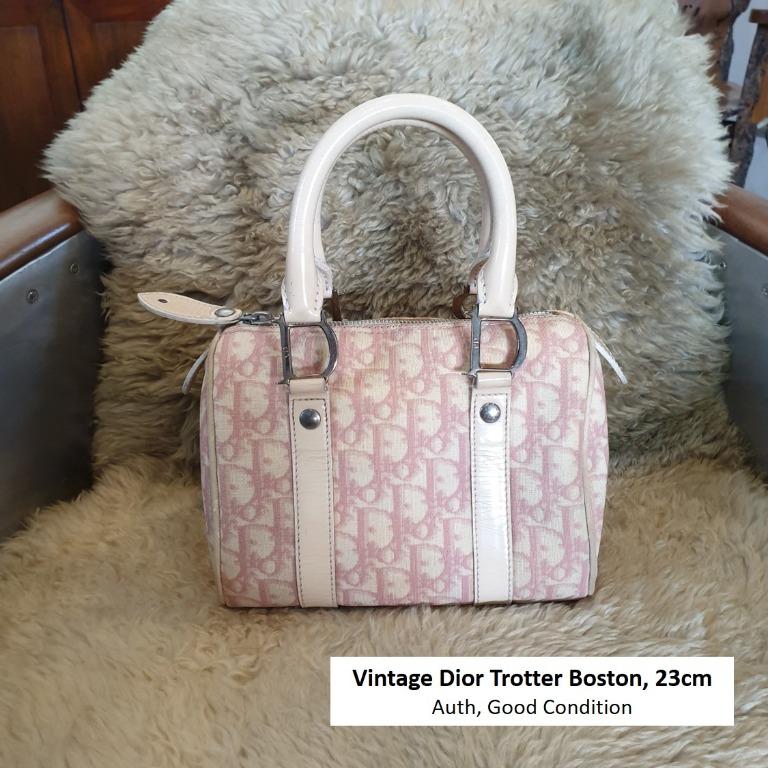 DIOR TROTTER MINI BOSTON VINTAGE BAG, Luxury, Bags & Wallets on Carousell