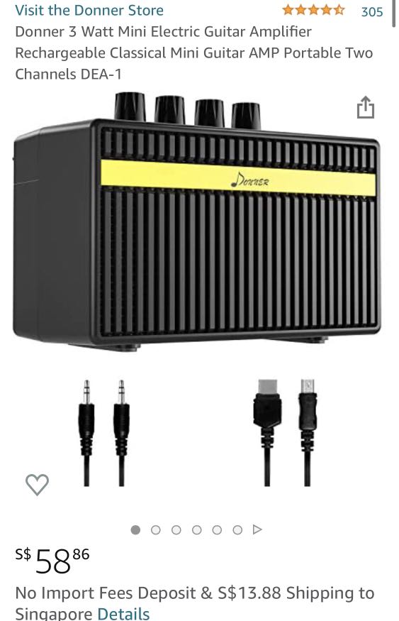 Donner Store 4.3 out of 5 stars 305 Reviews Donner 3 Watt Mini Electric Guitar Amplifier Rechargeable Classical Mini Guitar AMP Portable Two Channels DEA 1 Hobbies Toys Music Media Music Accessories o...