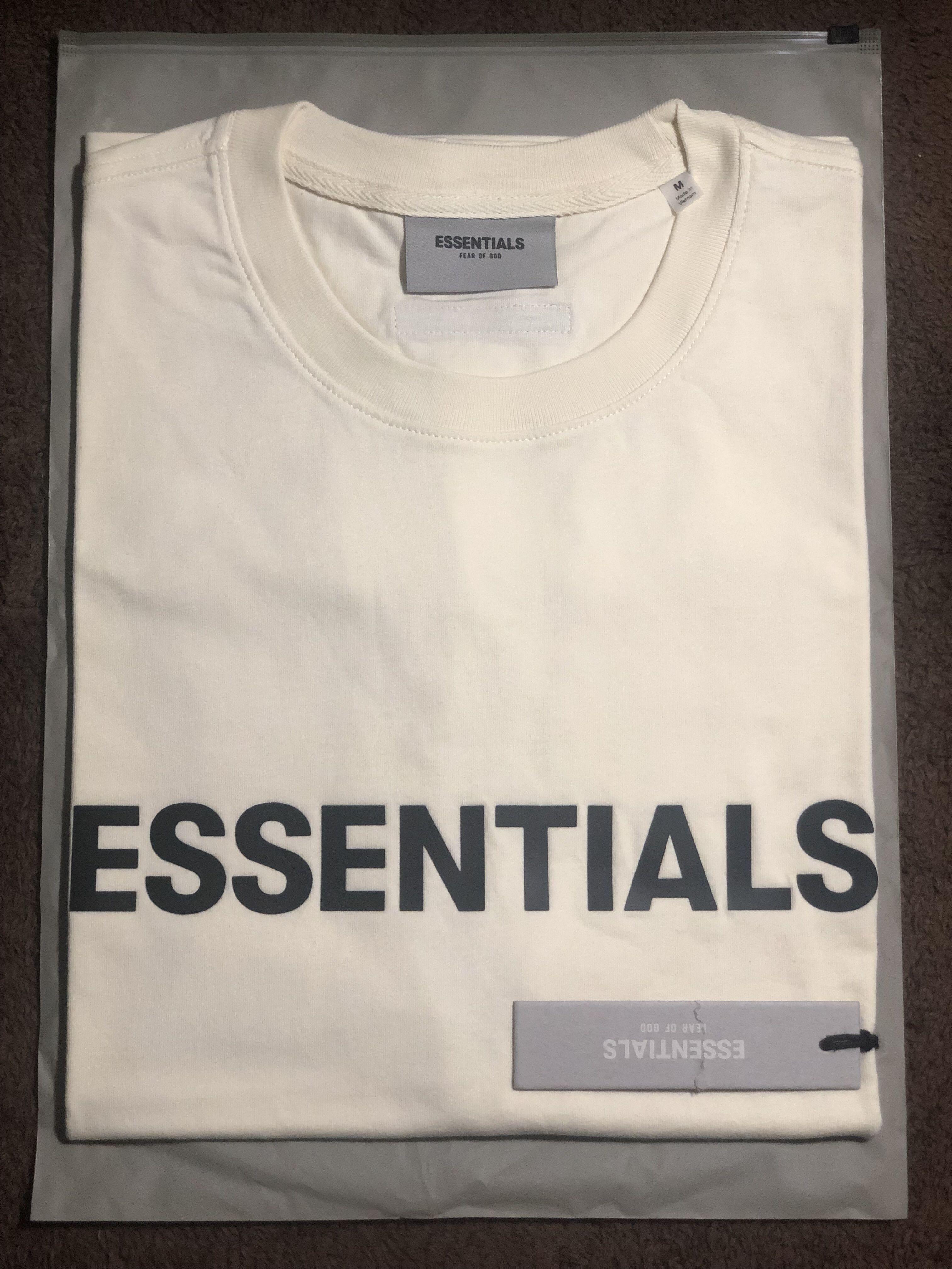 Fear Of God Essentials CREAM T-Shirt, Men's Fashion, Tops & Sets