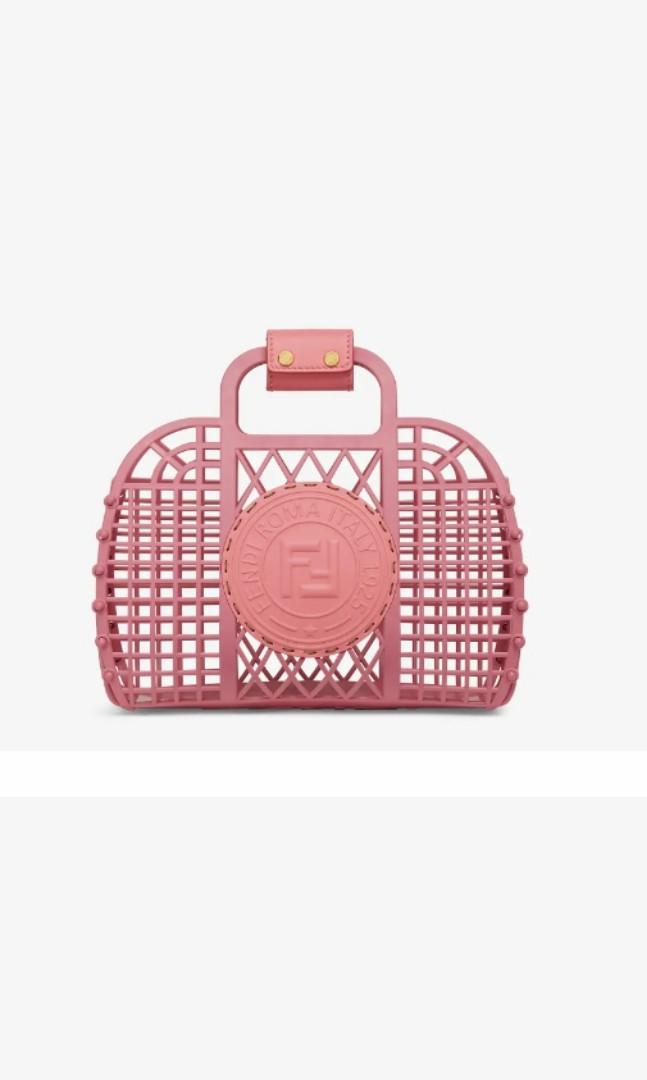 FENDI Basket Small PINK Bag GHW Crossbody Sling, Luxury, Bags 