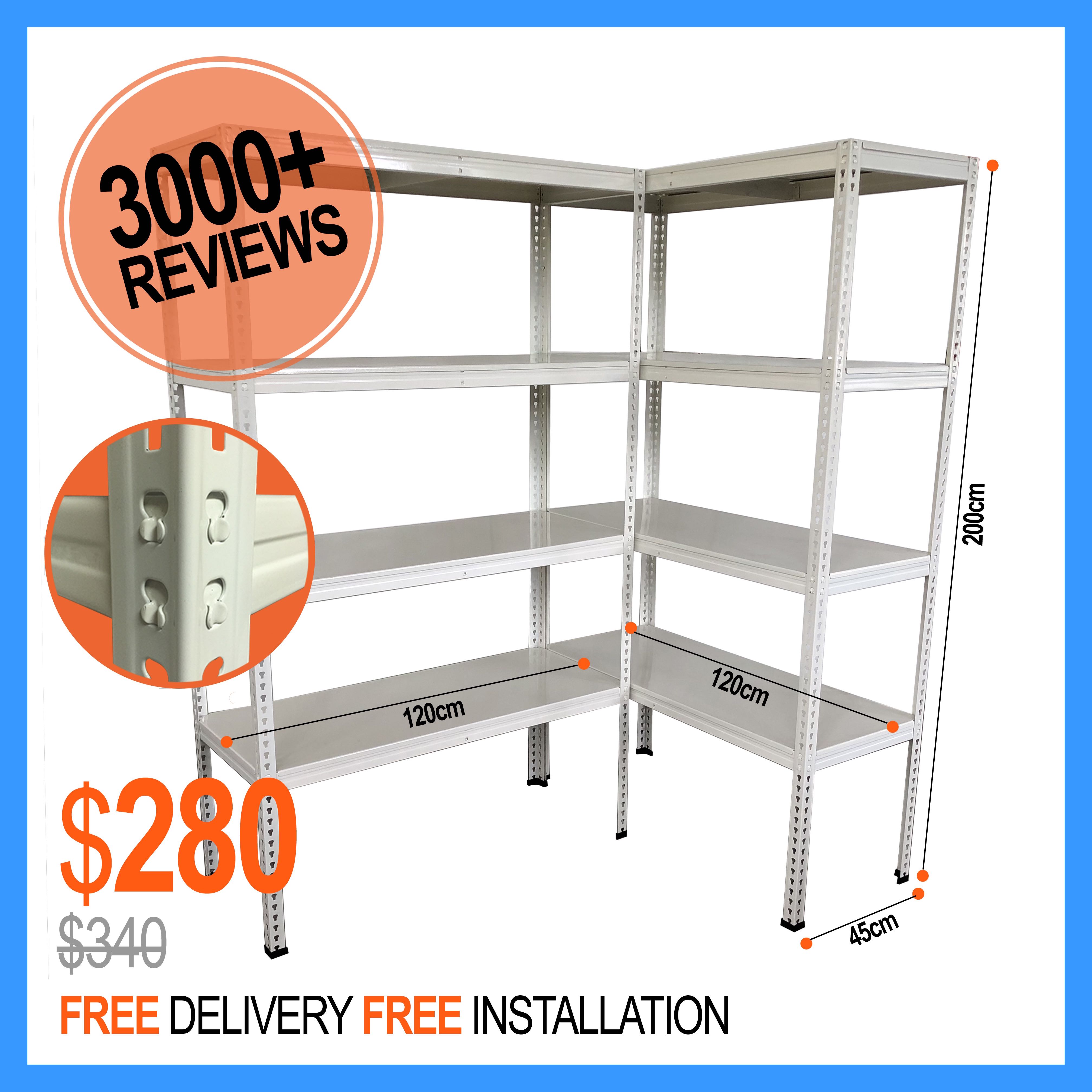 FUll Metal Boltless Rack for HDB BTO storeroom bomb shelter, Furniture