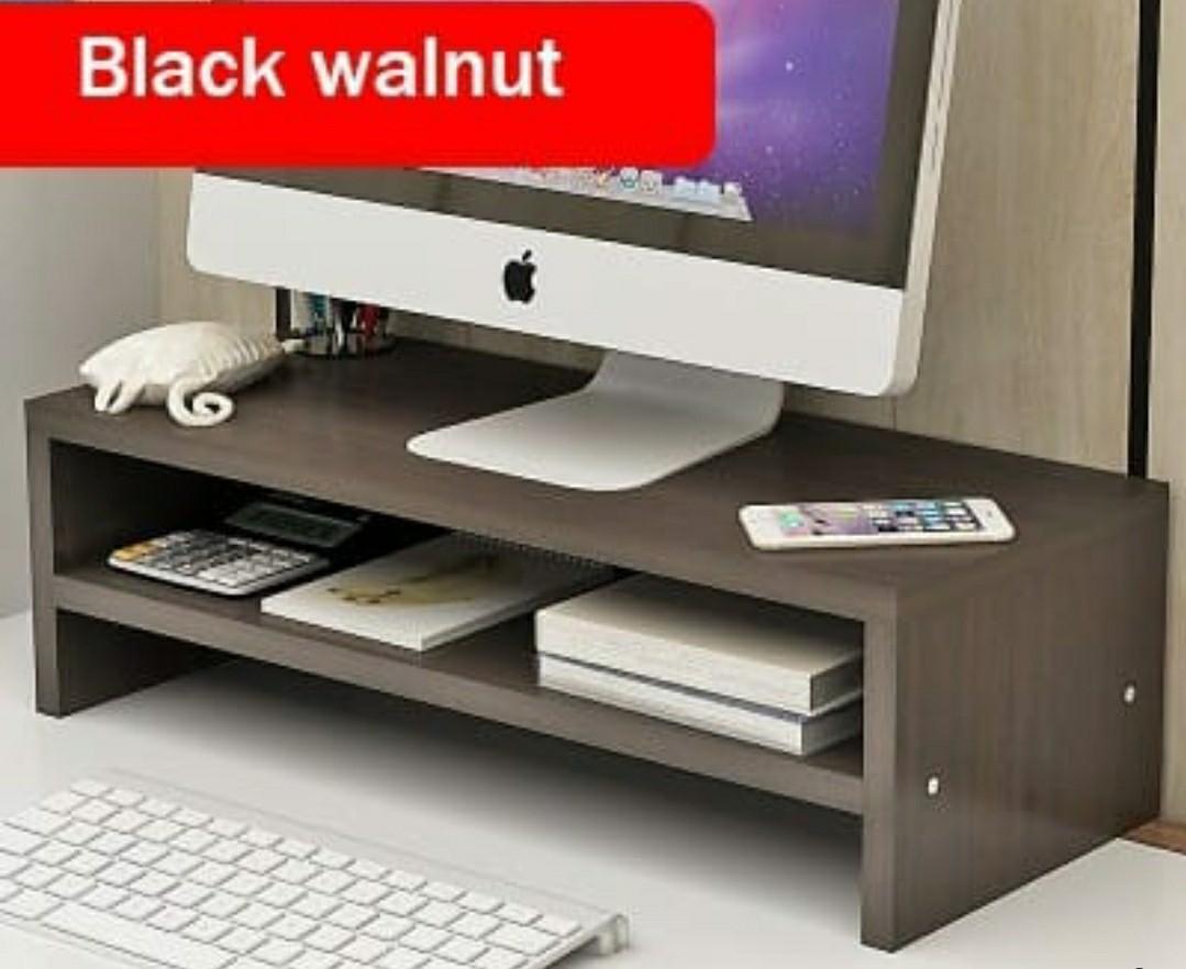 Ikea Desk with Computer Monitor Riser, Furniture & Home Living