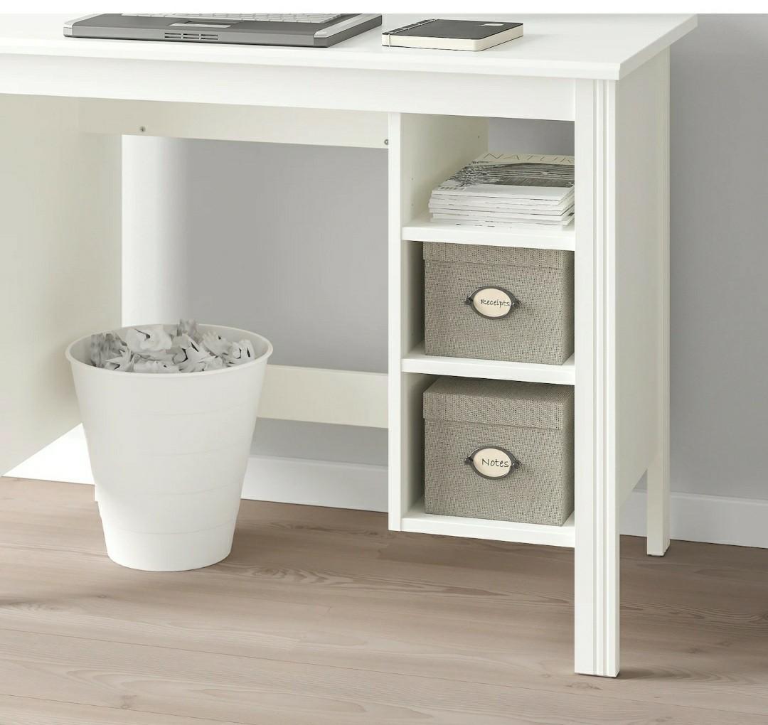 Ikea Desk with Computer Monitor Riser, Furniture & Home Living