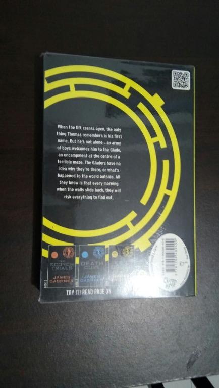 Maze Runner Book 1 (Category: Storybooks) located in Mandaluyong City. Submitted by settereels (Listing ID 1087460608, Image 2). Description: Preloved Maze Runner (Book 1) With plastic cover Used like new PHP 200 Payment is done through GCASH. Delivery through J&T..