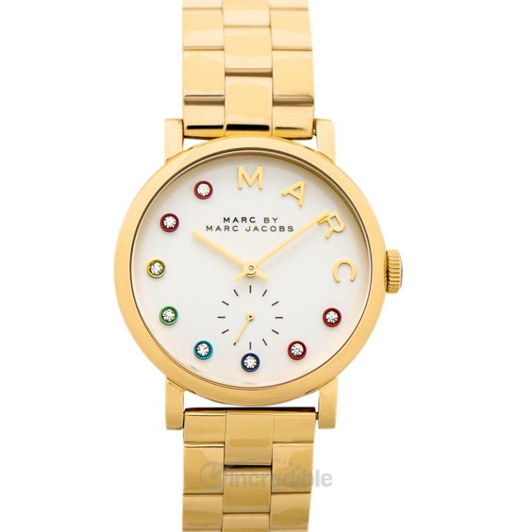 NEW Marc By Marc Jacobs Baker Rhinestone Accented Gold Tone