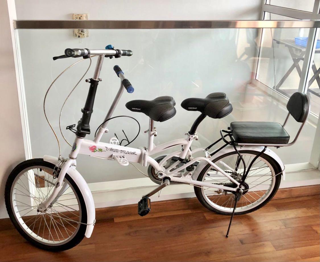 Preloved 3 seater foldable bicycle bike Sports Equipment Bicycles Parts Bicycles on Carousell