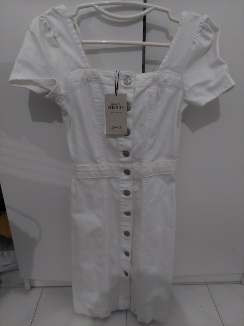Primark white denim dress clearance