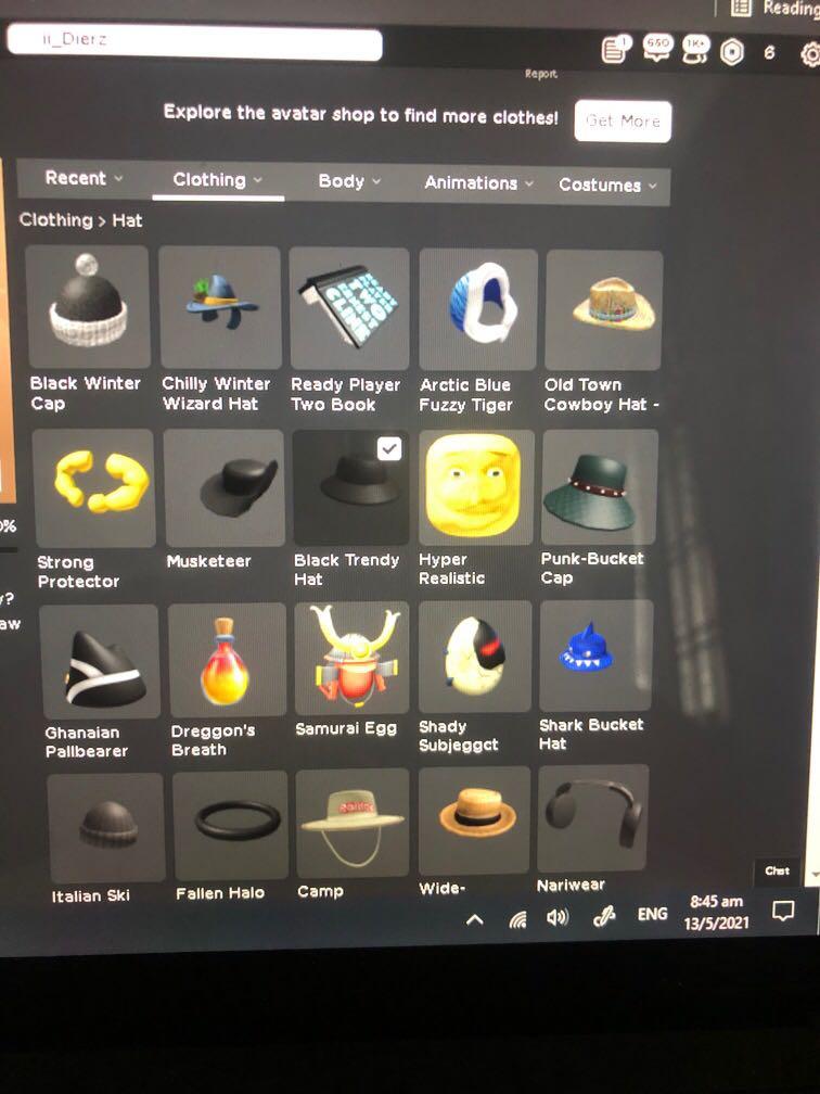 Roblox Account Toys Games Video Gaming Others On Carousell - black trendy hat roblox