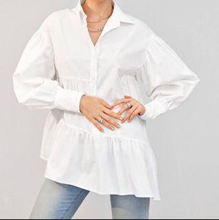 Shein White Button Up Top