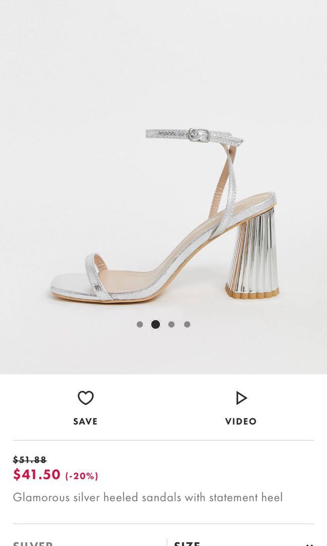 Glamorous hot sale silver heels