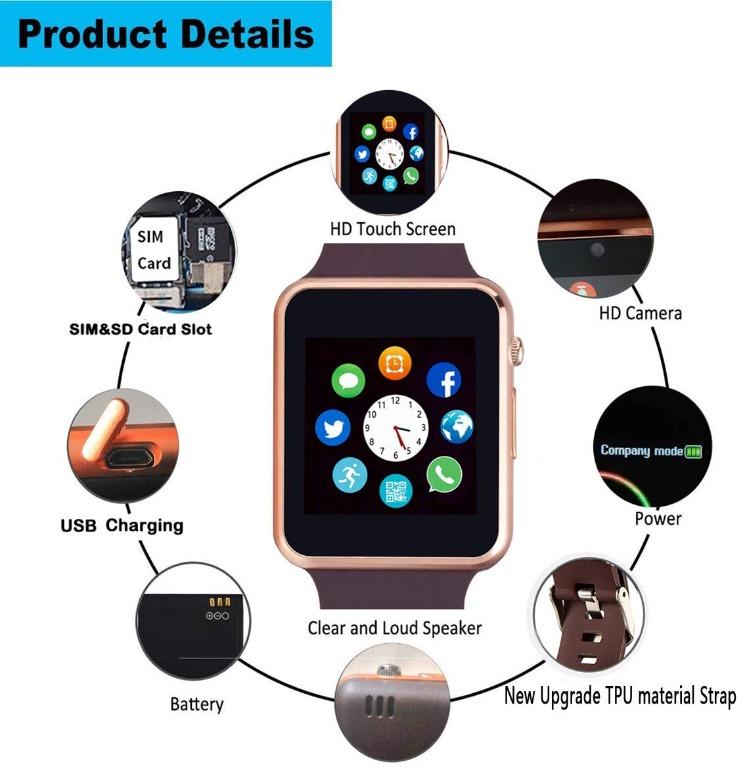  Smart Watch,Unlocked Touchscreen Smartwatch Compatible