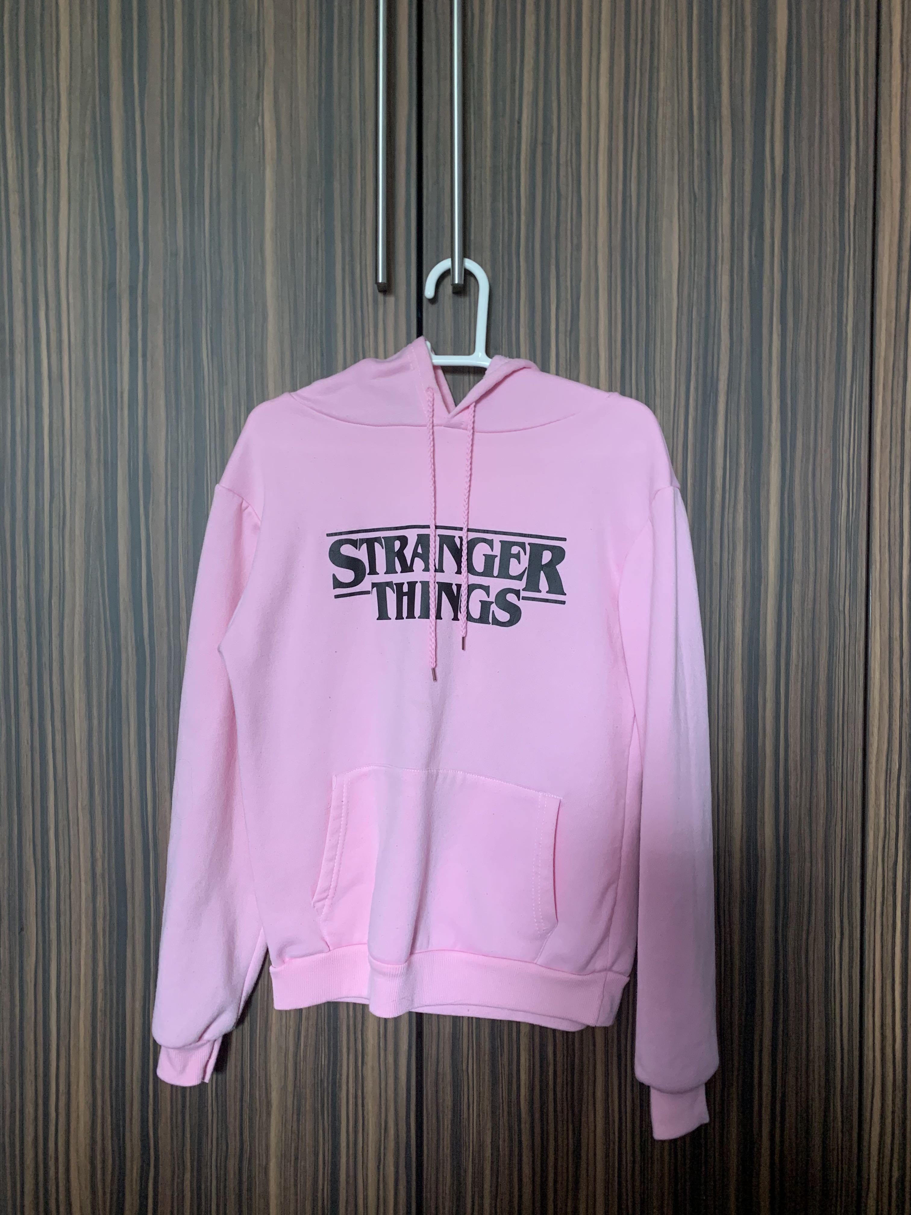 Stranger things hoodie pink Clearance
