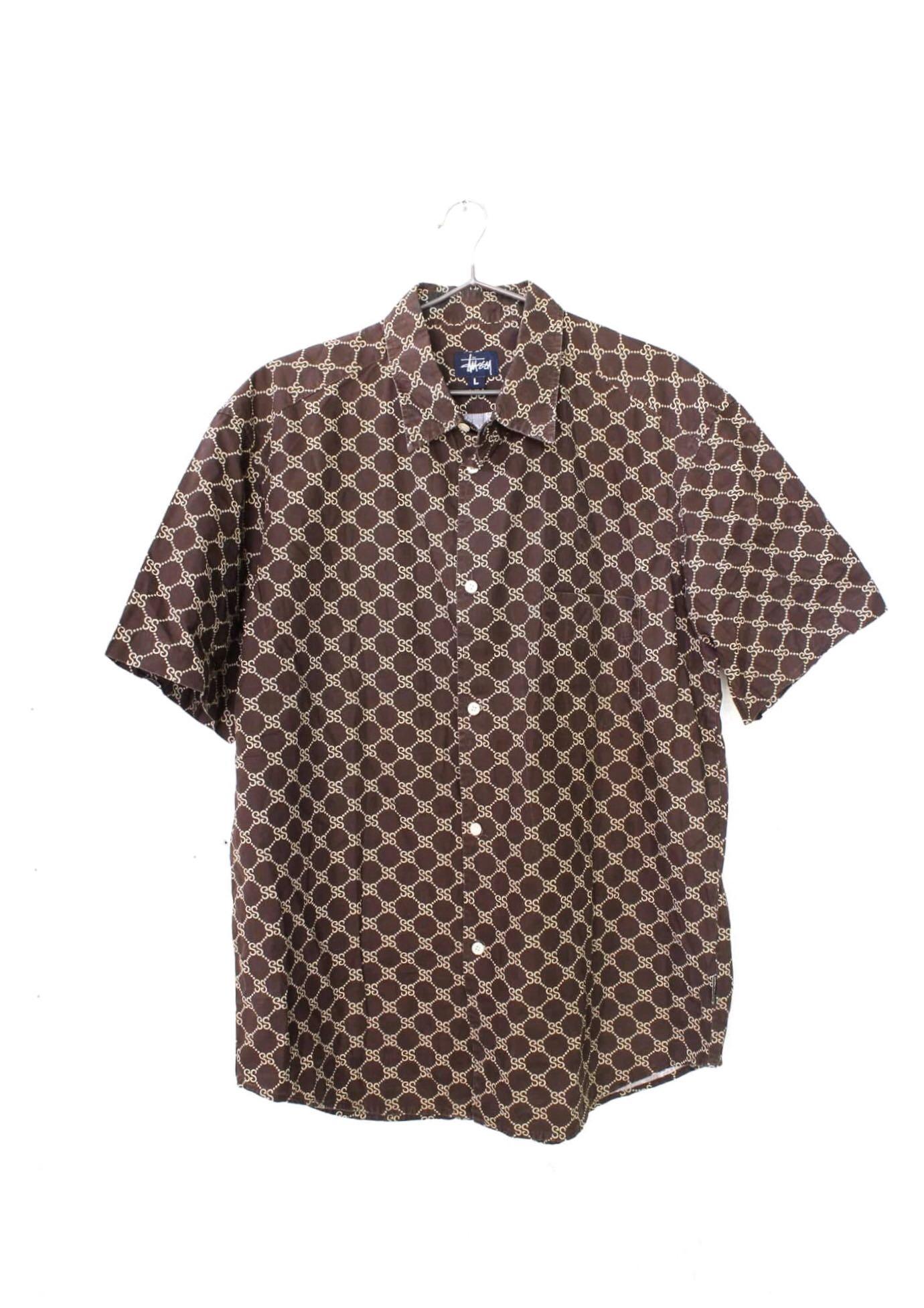 Stussy monogram shirt inspired by gucci, Men's Fashion, Tops & Sets,  Tshirts & Polo Shirts on Carousell