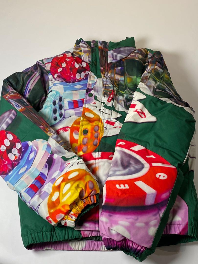 Supreme casino down jacket, 男裝, 外套及戶外衣服- Carousell