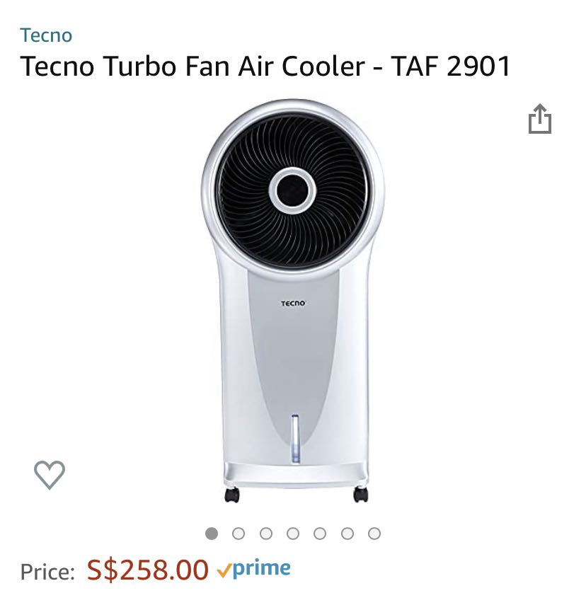 Techno Turbo Air Cooler TAF 2901, TV & Home Appliances, Air