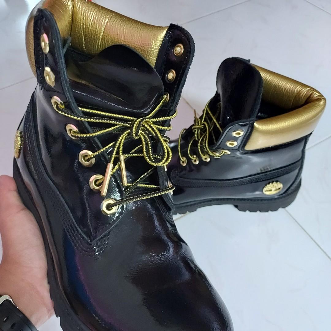 Gold and 2024 black timbs