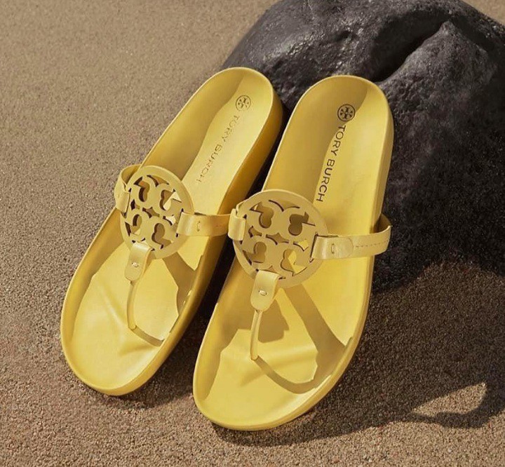 yellow tory burch sandals