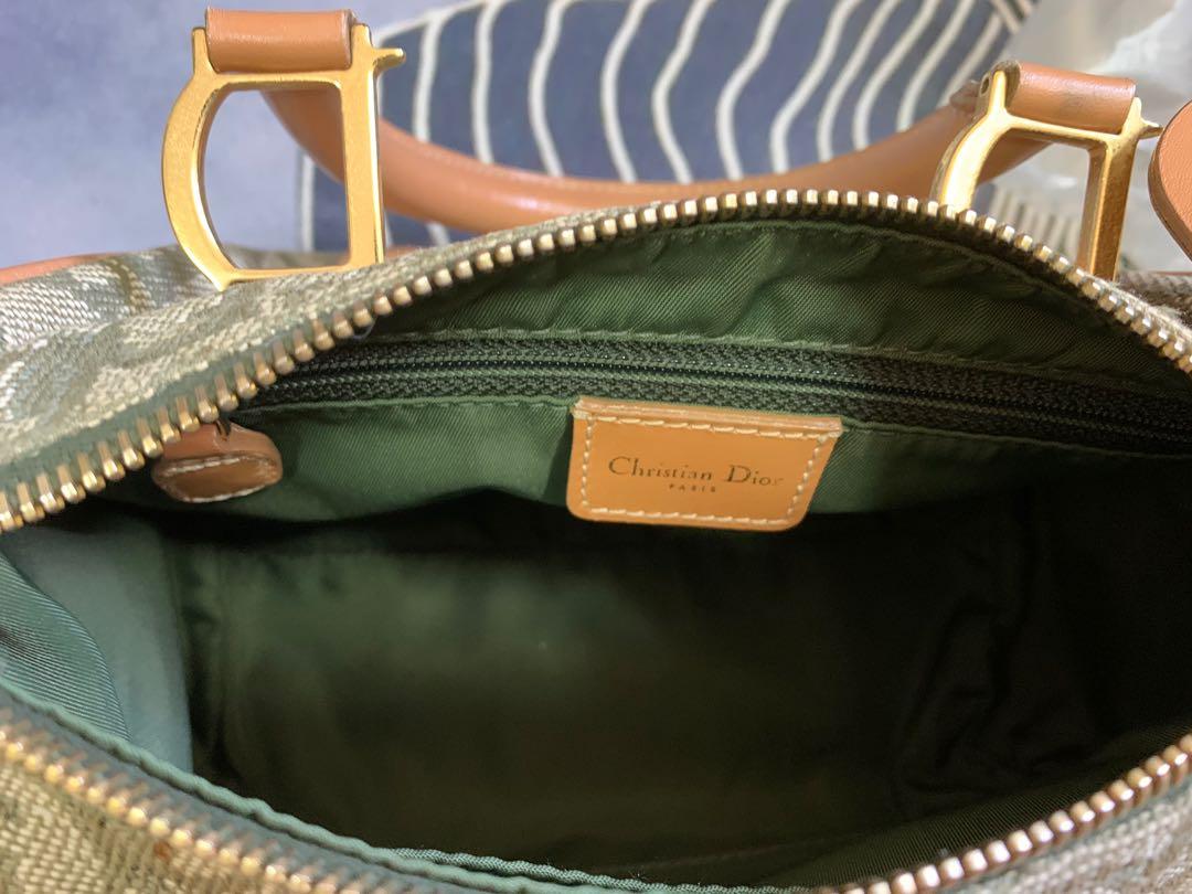 Christian Dior CHRISTIAN DIOR Trotter Mini Boston Handbag Green x Brow –  NUIR VINTAGE
