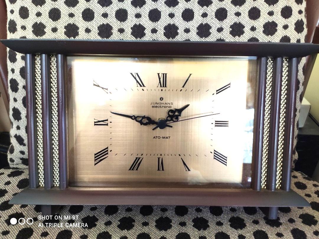 Vintage German Junghans Table Clock (Category: Clocks) located in Davao. Submitted by papa1919 (Listing ID 1087139159, Image 1). Description: Circa 1970s. Made in Germany. Uses the durable early generation battery mechanism (which they refer to as electronic). Mint, very minimal and almost invisible scratches. Working very well..