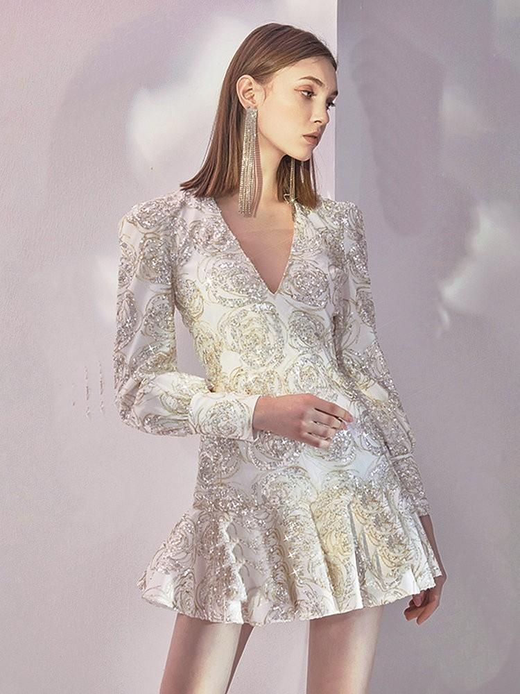 White sparkly dress clearance