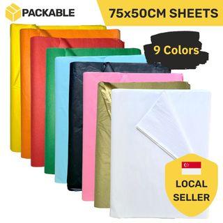 Wrapping Tissue - 9 Colours - White / Pink / Blue / Black / Red / Green / Orange / Yellow / Gold- 10/20 Sheets [Ready Stocks]