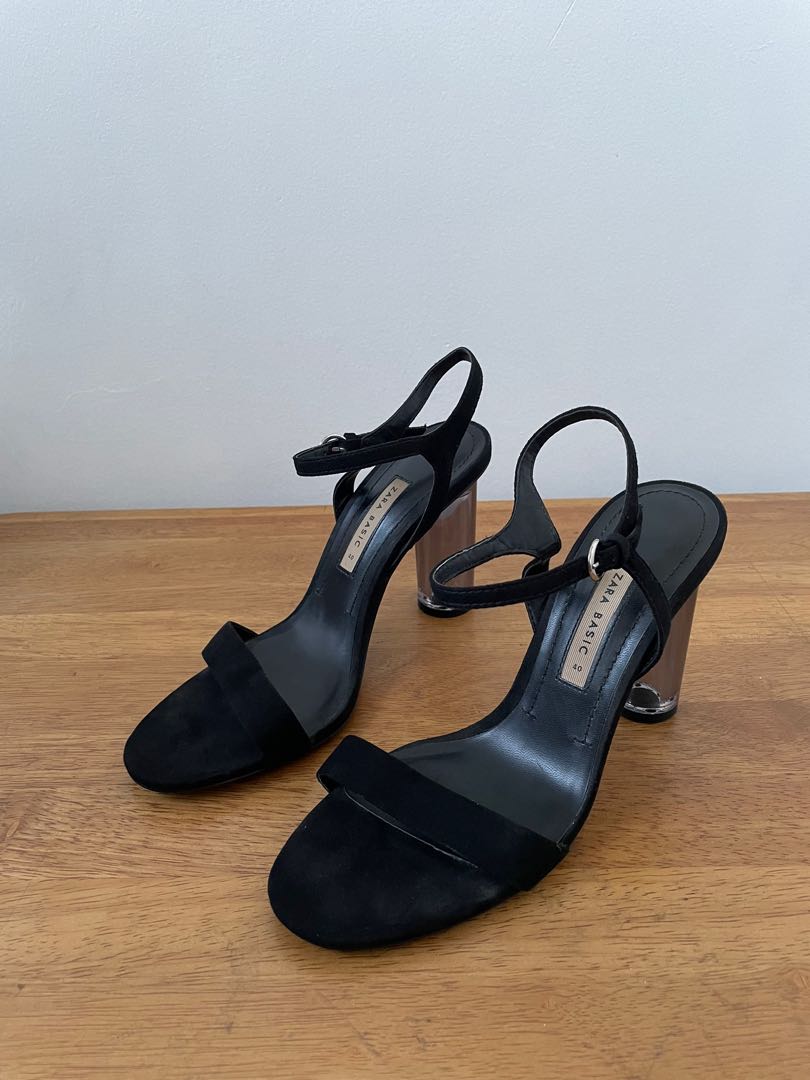 ZARA Basic Black Suede Heels Women s Fashion Footwear Heels on