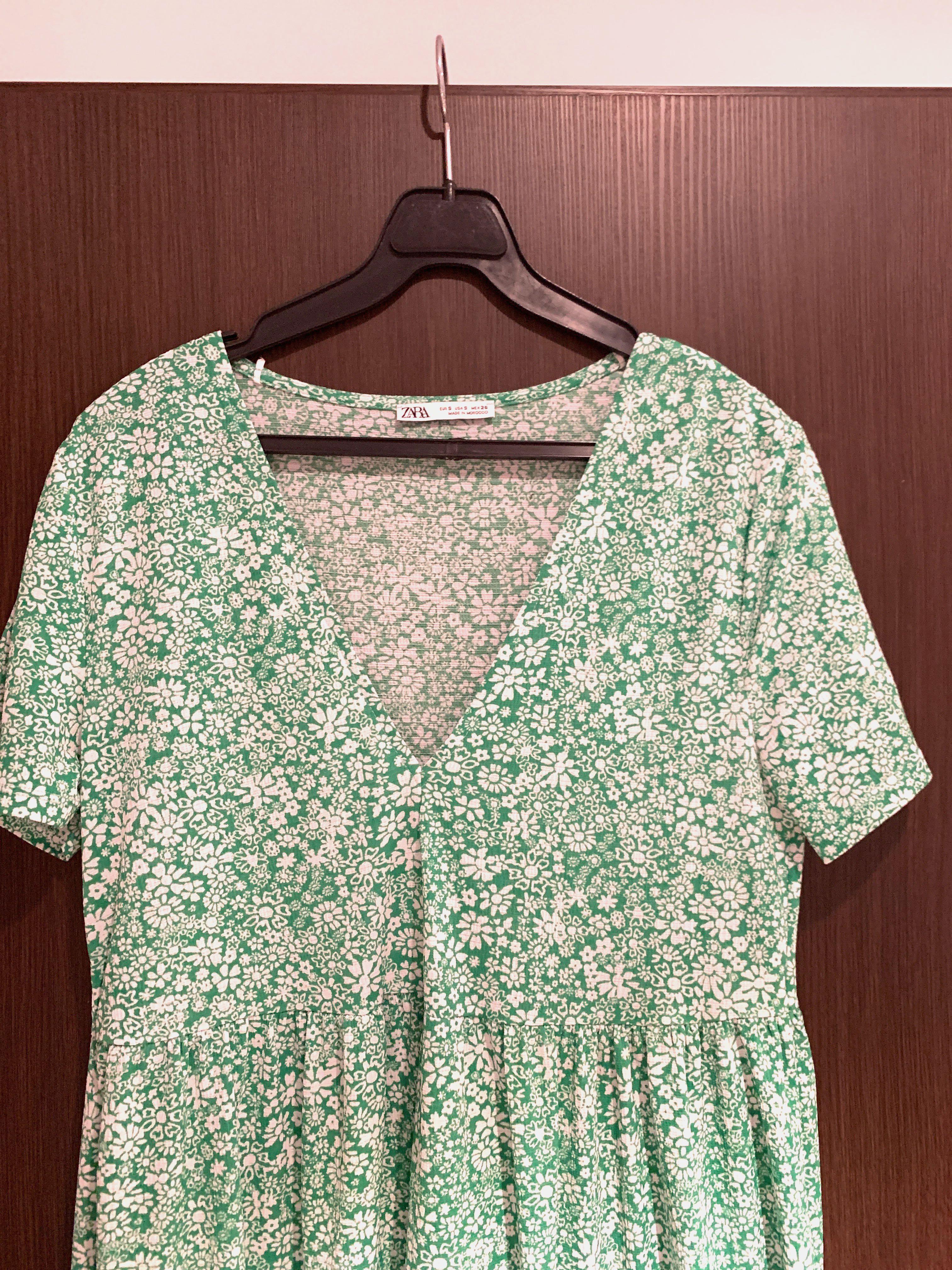zara floral smock dress