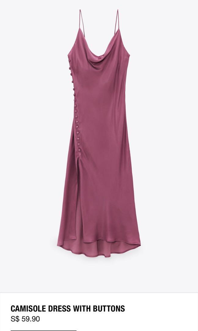 Zara pink online camisole dress