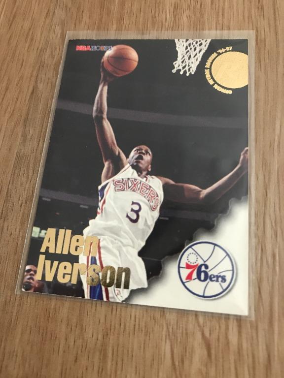 76ers Allen Iverson Authentic Signed 1996 Hoops #295 Rookie