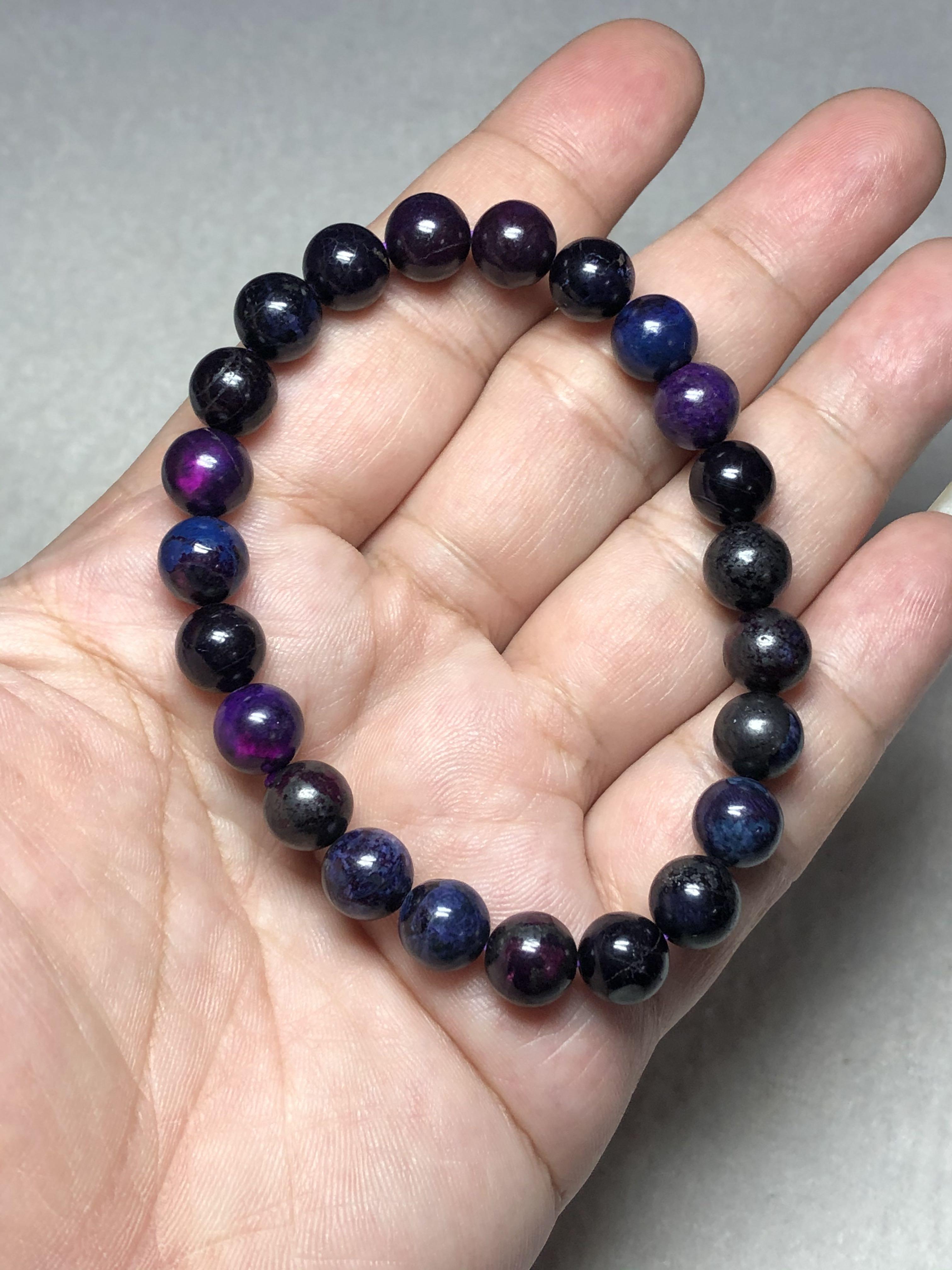Top Quality Genuine Purple Natural Sugilite Bracelets Women Female Stretch  Crystal Round Bead Bracelet 12mm AAAAA