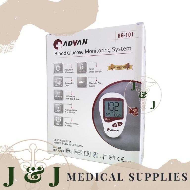 ADVAN Blood Glucose Monitoring System BG101 + Test Strips 25s, Health