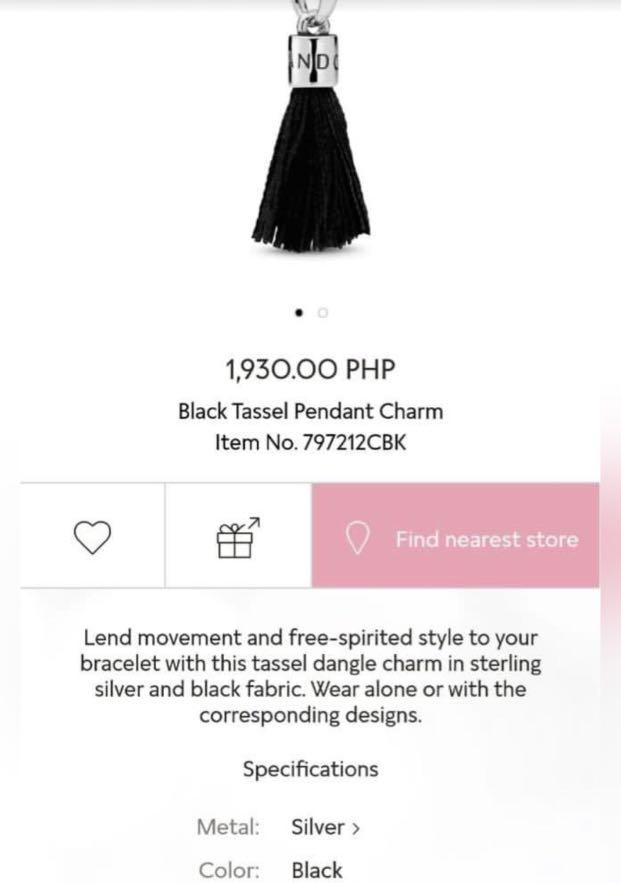 Authentic Pandora Black Tassel & Leather Bracelet (Category: Bracelets) located in Imus. Submitted by _leighhh (Listing ID 1087650777, Image 3). Description: -Very Minimal Usage -Condition 10/10 -Price Negotiable ♥️ -Open for Negotiations if Orders are 3-5 Items ♥️ -Rfs: Decluttering -Exclusion of Box and Bag -Inclusion of Bracelet Jewelry.