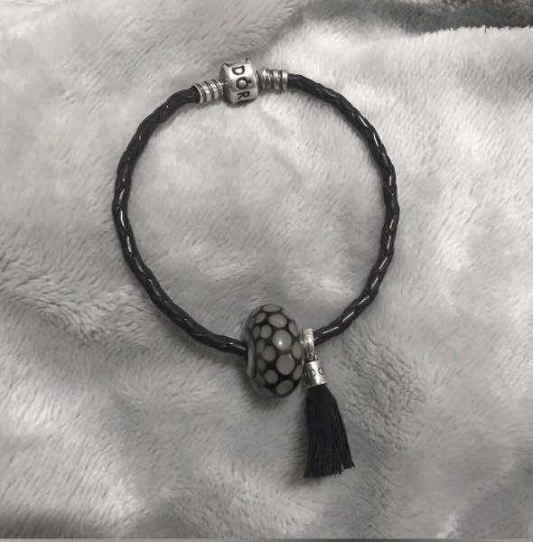 Authentic Pandora Black Tassel & Leather Bracelet (Category: Bracelets) located in Imus. Submitted by _leighhh (Listing ID 1087650777, Image 1). Description: -Very Minimal Usage -Condition 10/10 -Price Negotiable ♥️ -Open for Negotiations if Orders are 3-5 Items ♥️ -Rfs: Decluttering -Exclusion of Box and Bag -Inclusion of Bracelet Jewelry.