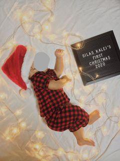 Baby 3-6 months plaid sleepwear terno