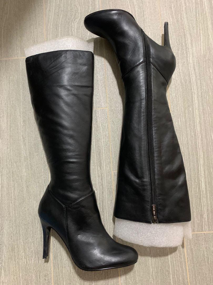 Victoria Secret Colin Stuart Black Leather Wedge Boo 44 OFF