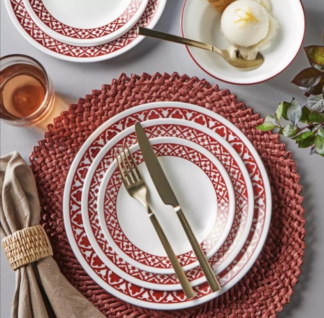Corelle 16 pc Dinnerware Set Evening Red, Furniture & Home