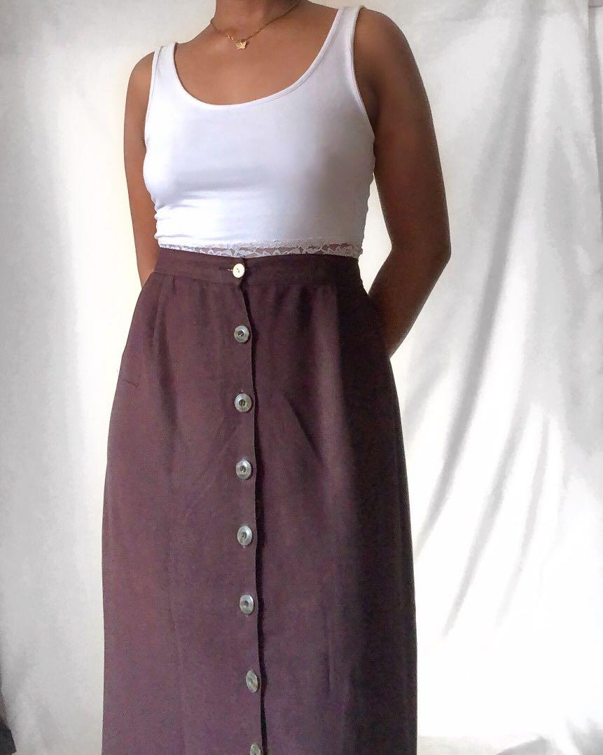 button down maxi skirt