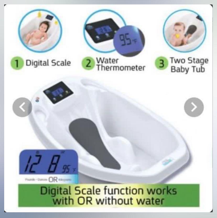 Digital Baby Bathtub Tub With Thermometer And Weighing Scale Babies Kids Bathing Changing Bathtub Bath Accessories On Carousell
