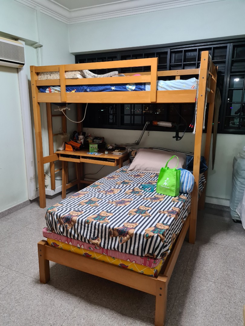 Double deck bed outlet with study table
