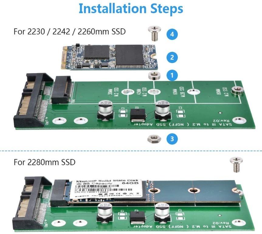 M2 To Sata3 Adapter Card High Efficiency Sata M2.ssd Convert Adapter Card  Nvme Ssd Upgraded Sata 6 Gbps