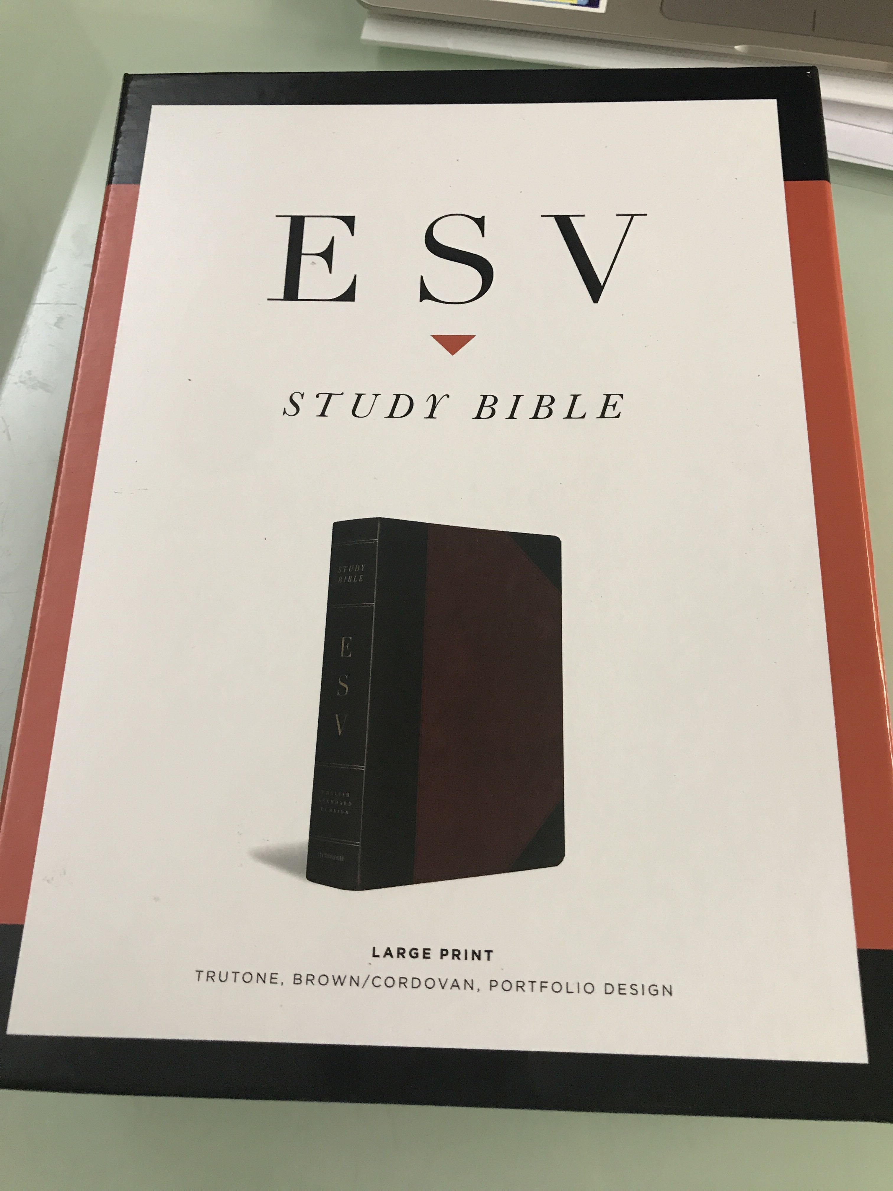 ESV Large Print Wide Margin Bible (TruTone, Brown/Cordovan, Portfolio Design)