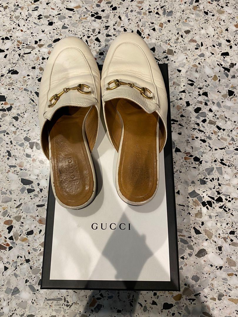 White gucci princetown clearance slippers