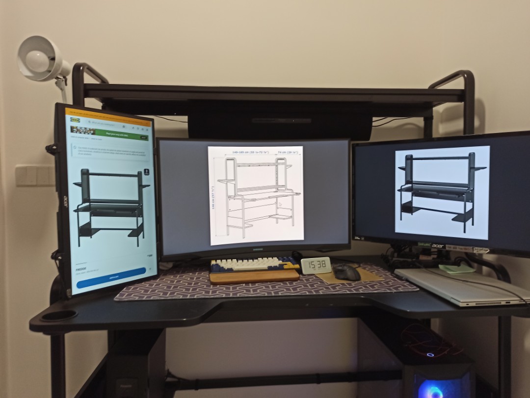 IKEA Fredde computer table with minor modifications., Furniture