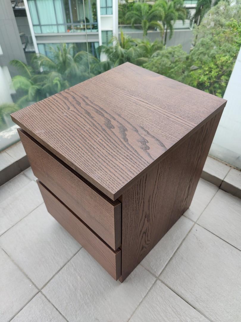IKEA Malm (brown) drawers/bedside table, Furniture & Home Living